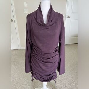 NWT Anthropologie Daily Practice Purple Sweater Dress with Ruched Sides Size Med